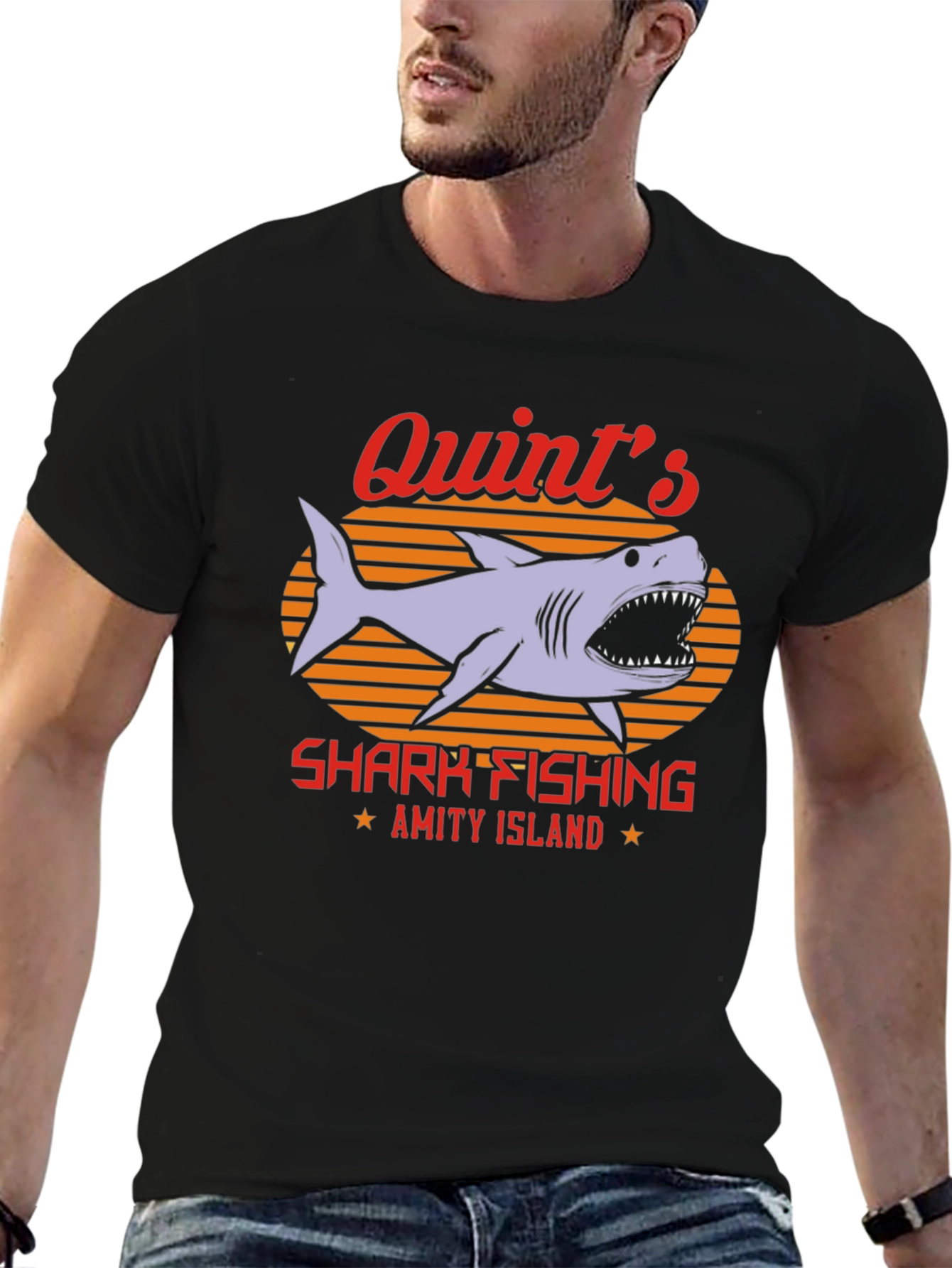 Quints Shark Fishing T-Shirt - Amity Island