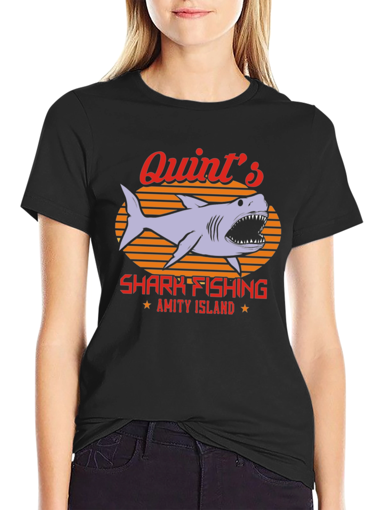 Quints Shark Fishing T-Shirt - Amity Island