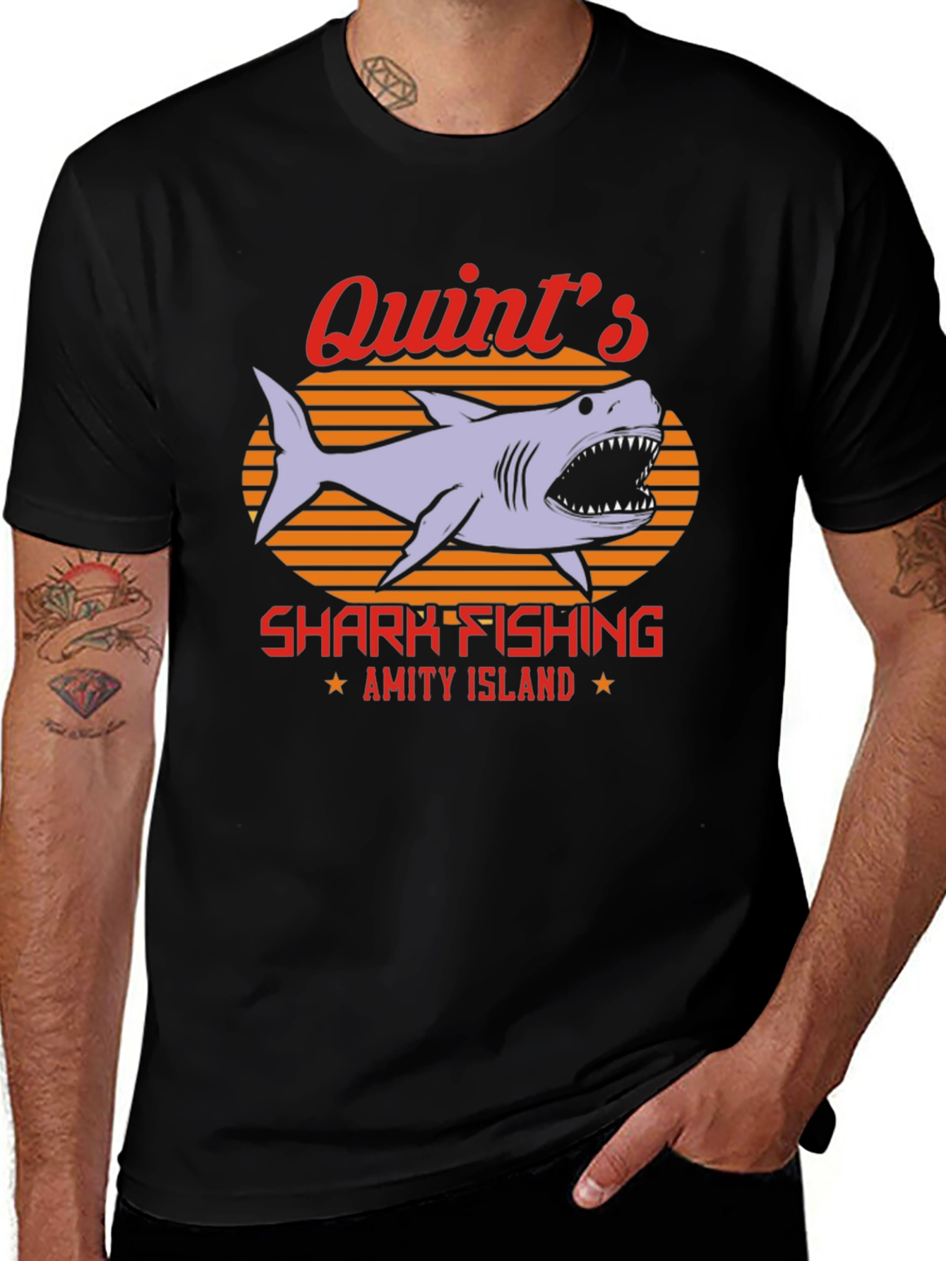 Quints Shark Fishing T-Shirt - Amity Island