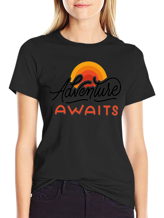 Adventure Awaits Graphic Tee - Black Unisex T-Shirt
