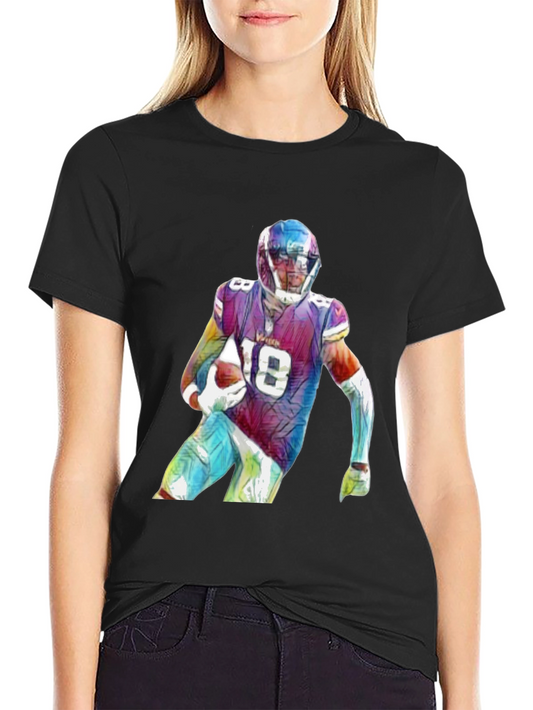 Football Player Graphic Black T-Shirt