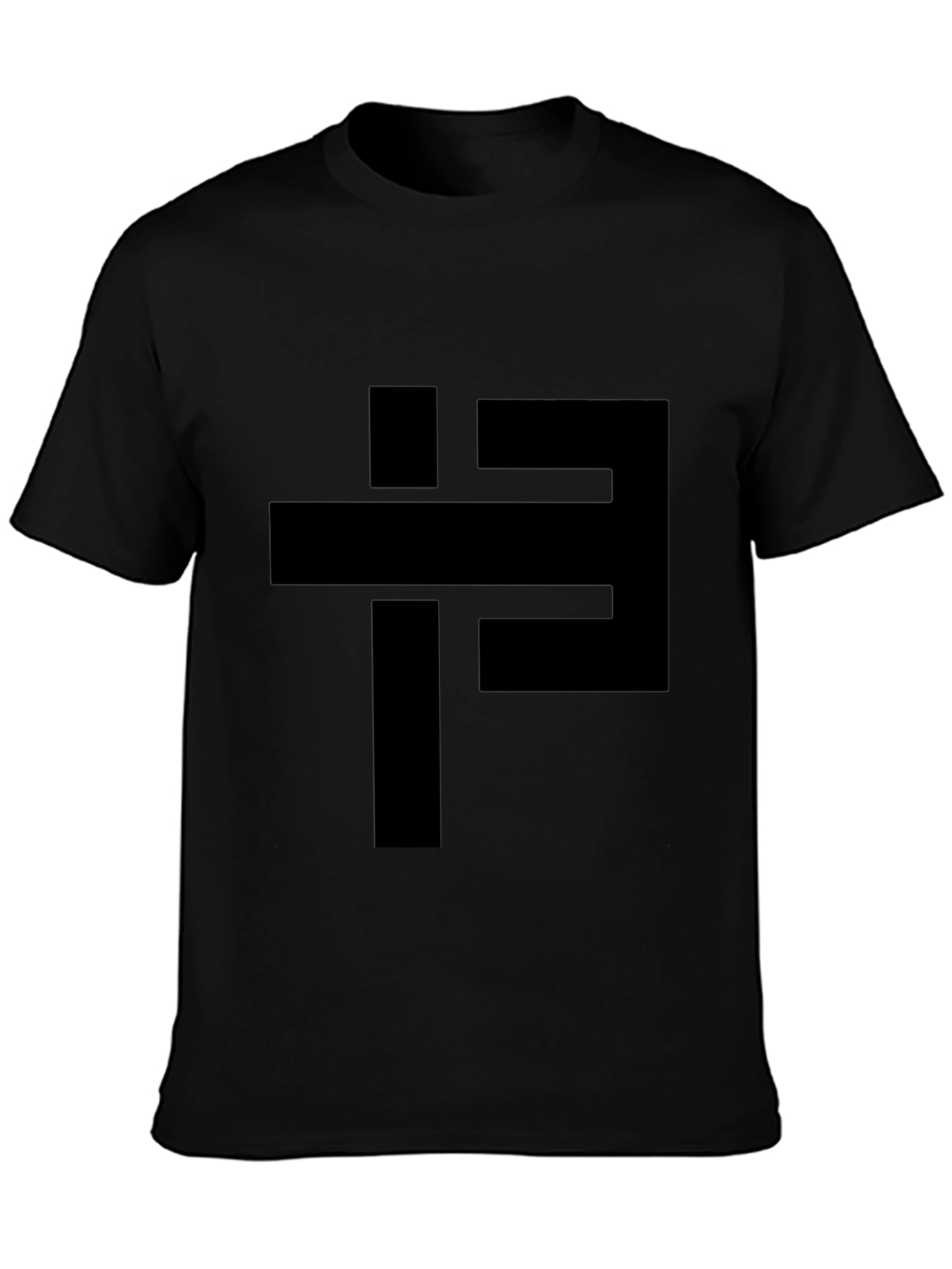 Abstract Geometric Black Graphic Tee