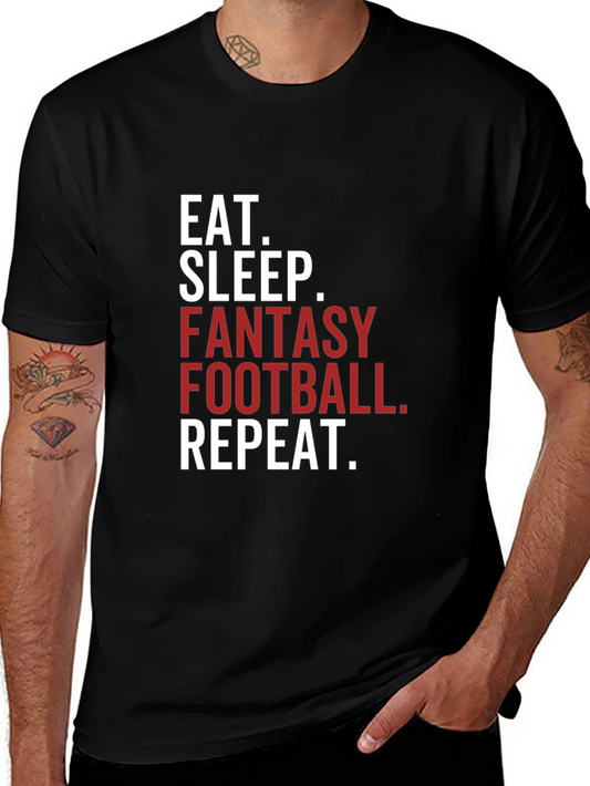 Eat Sleep Fantasy Football Repeat T-Shirt