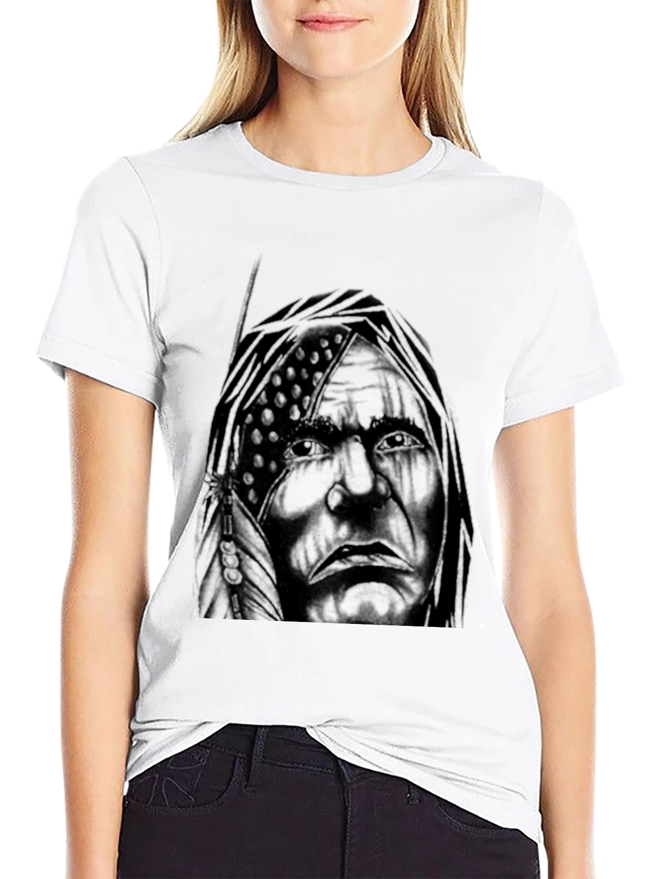 Native American Chief T-Shirt - Black Cotton Tee