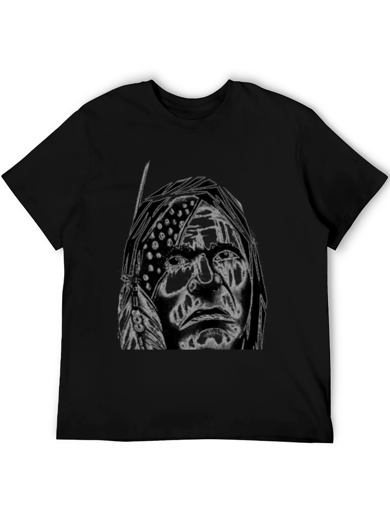 Native American Chief T-Shirt - Black Cotton Tee