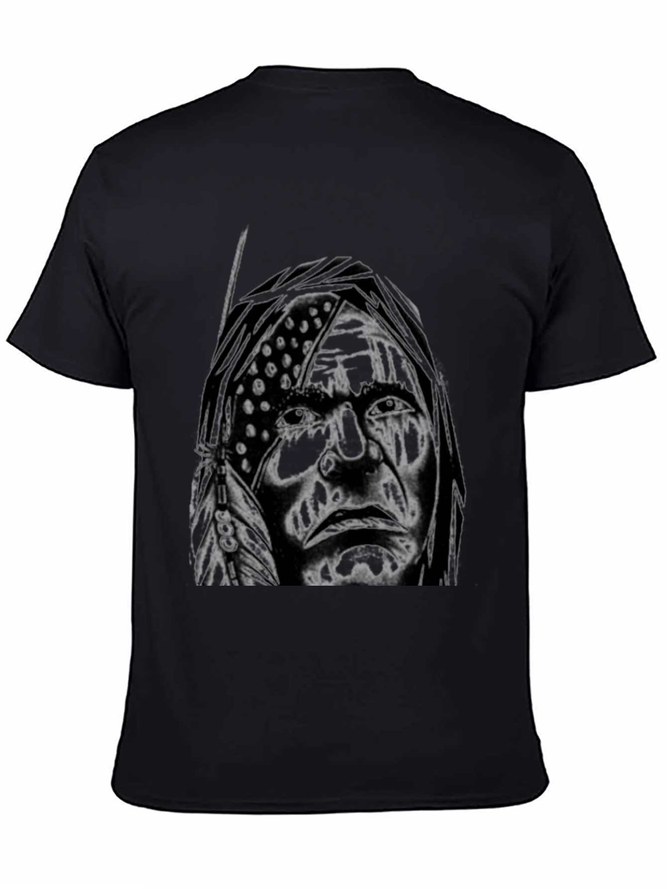 Native American Chief T-Shirt - Black Cotton Tee