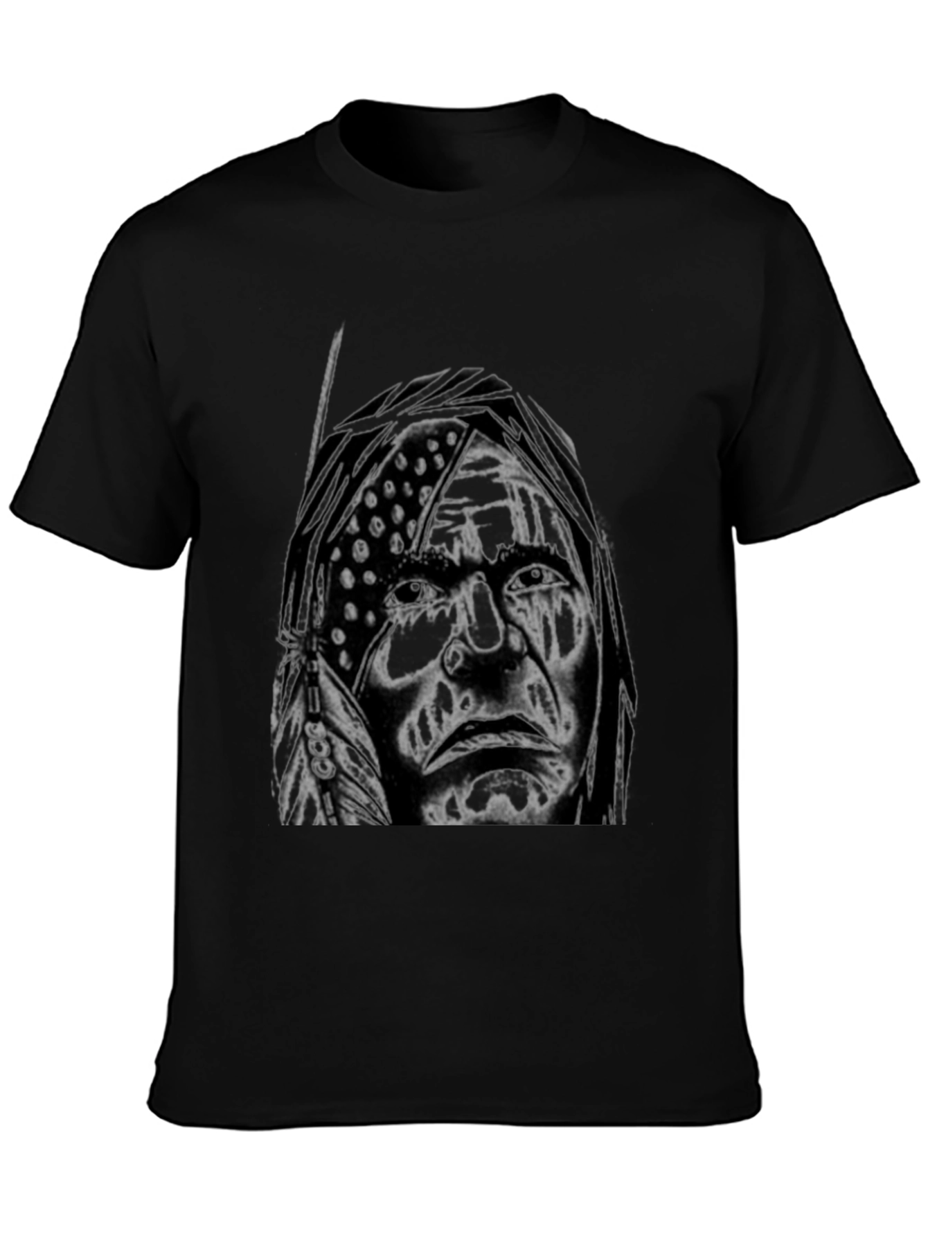 Native American Chief T-Shirt - Black Cotton Tee