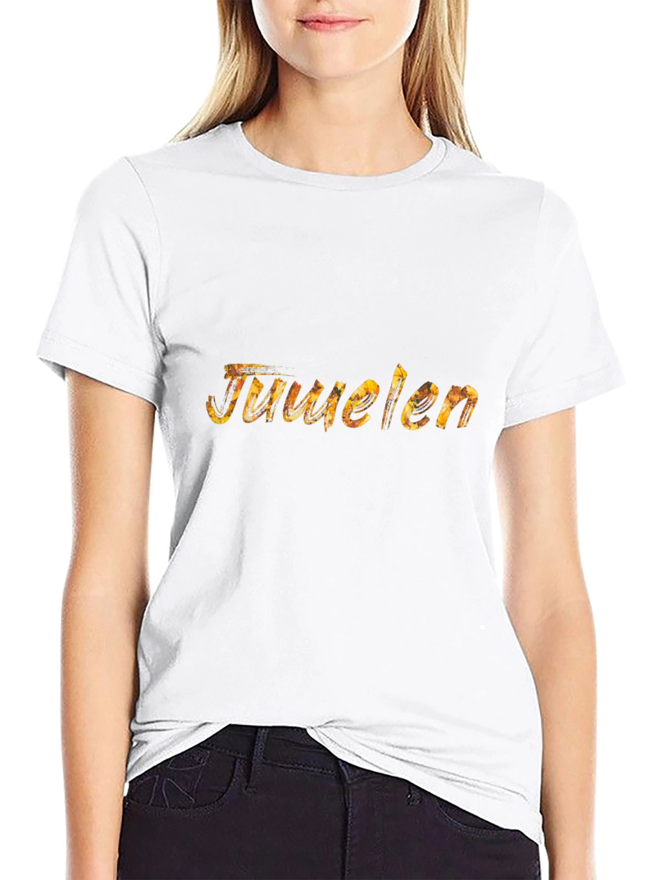 Juuelen Black Graphic Tee for Men