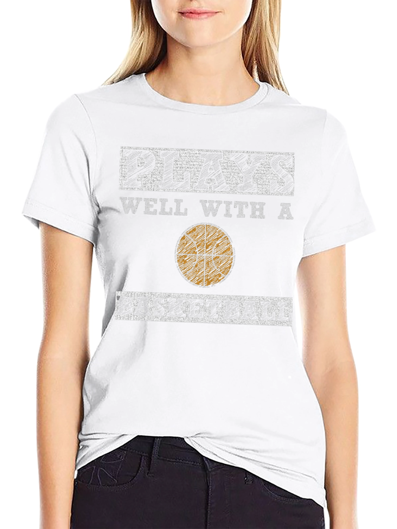 Plays Well With A Basketball Graphic Tee