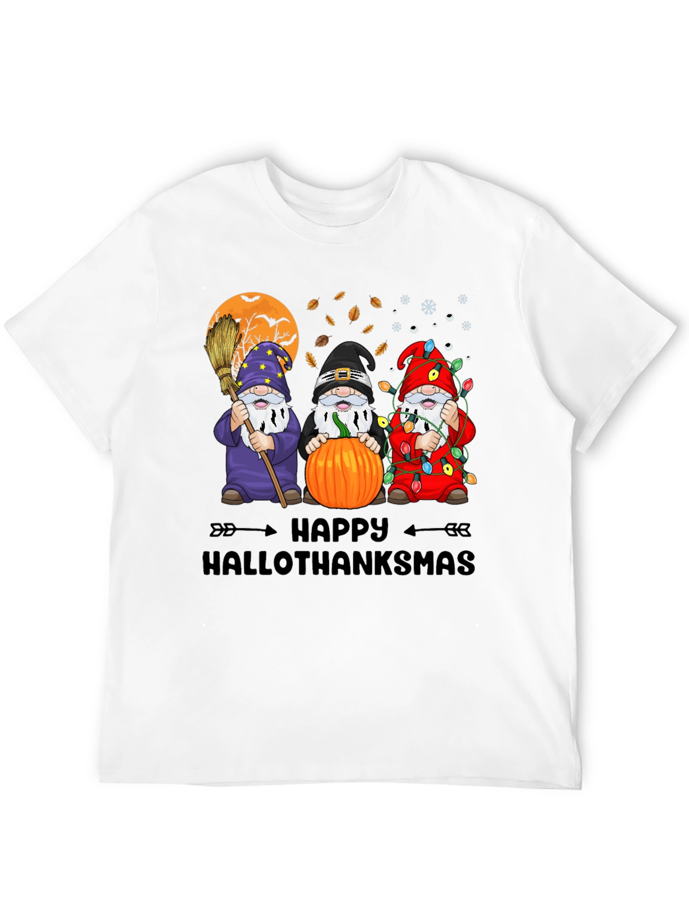 Happy Hallothanksmas Gnome Graphic T-Shirt