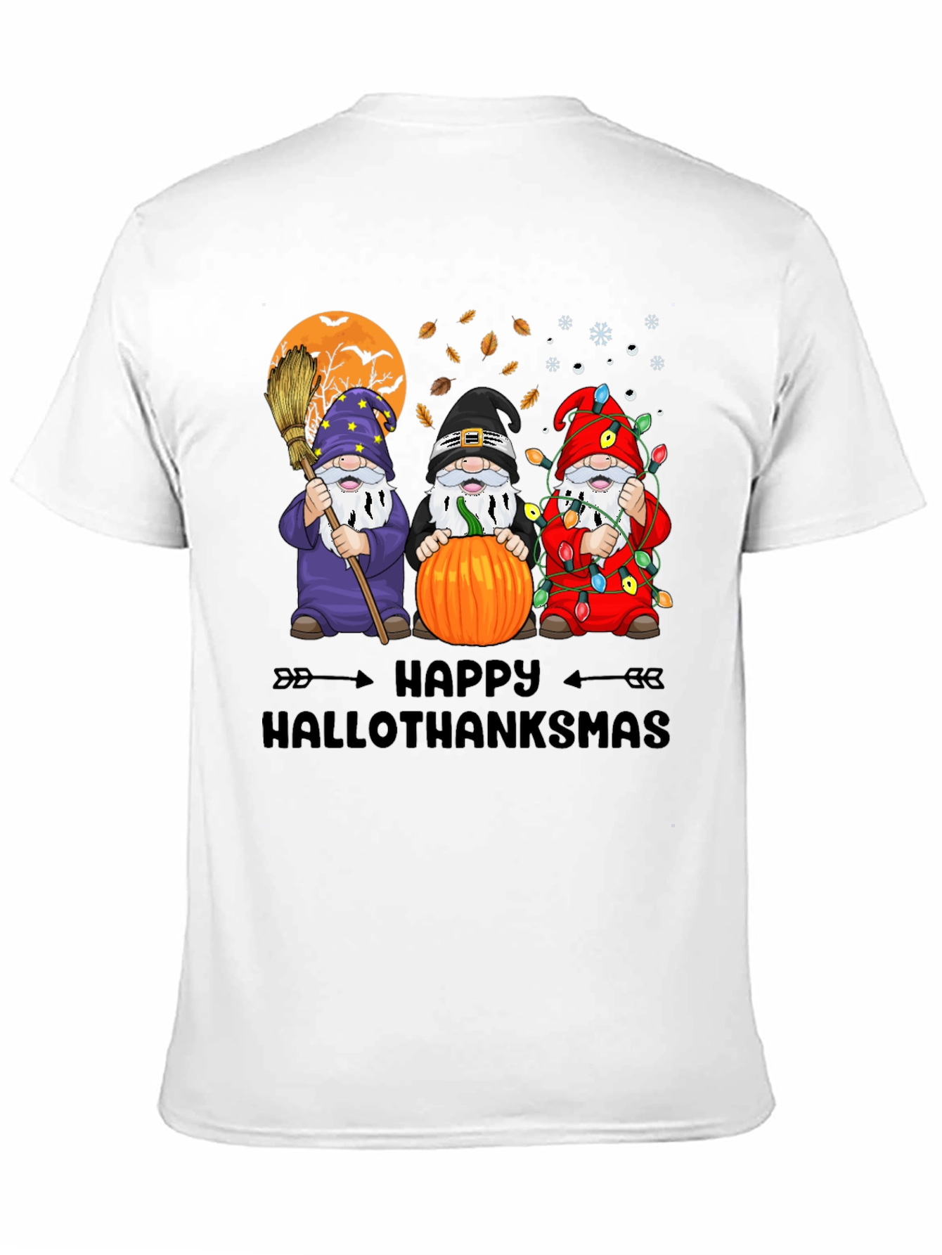 Happy Hallothanksmas Gnome Graphic T-Shirt