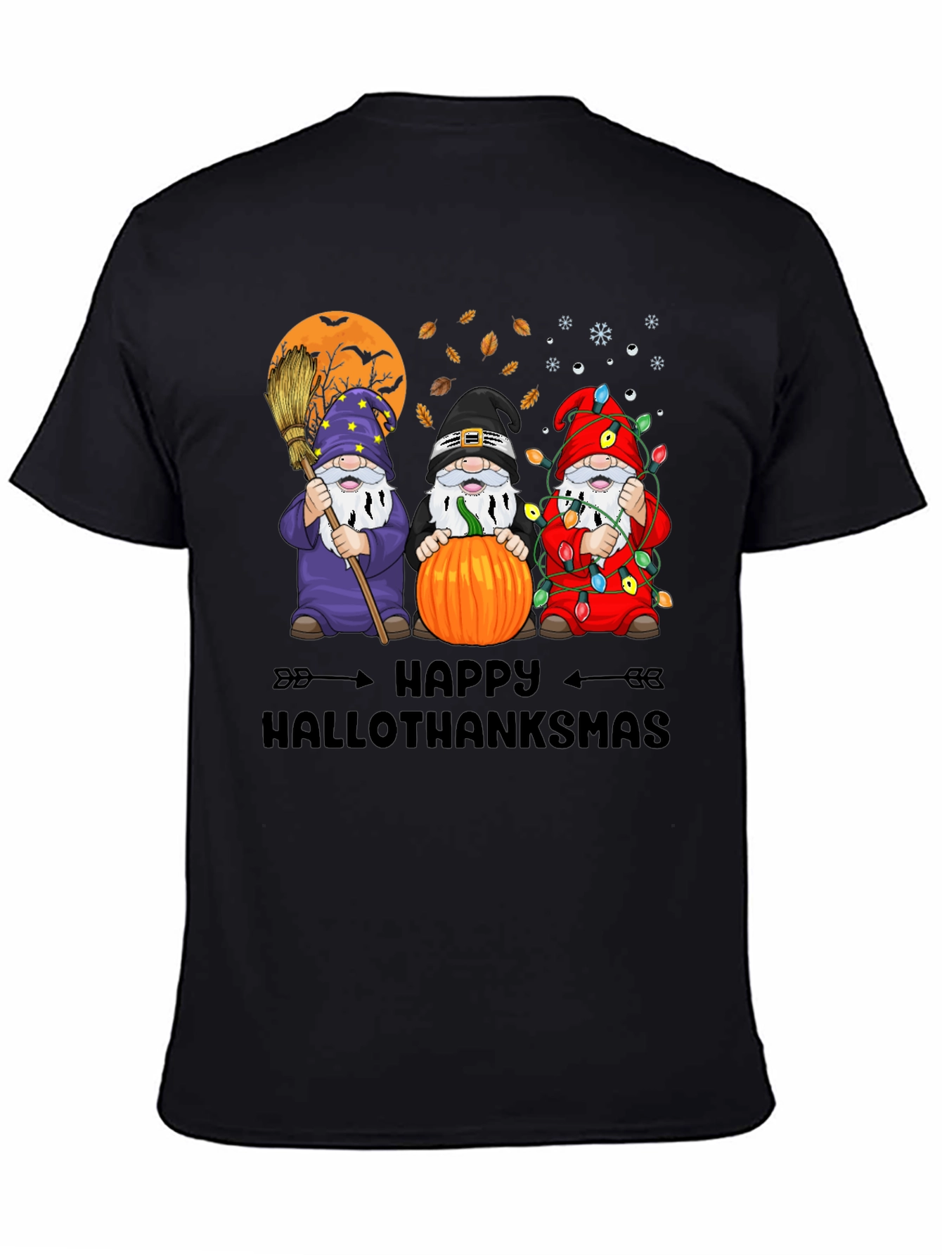 Happy Hallothanksmas Gnome Graphic T-Shirt
