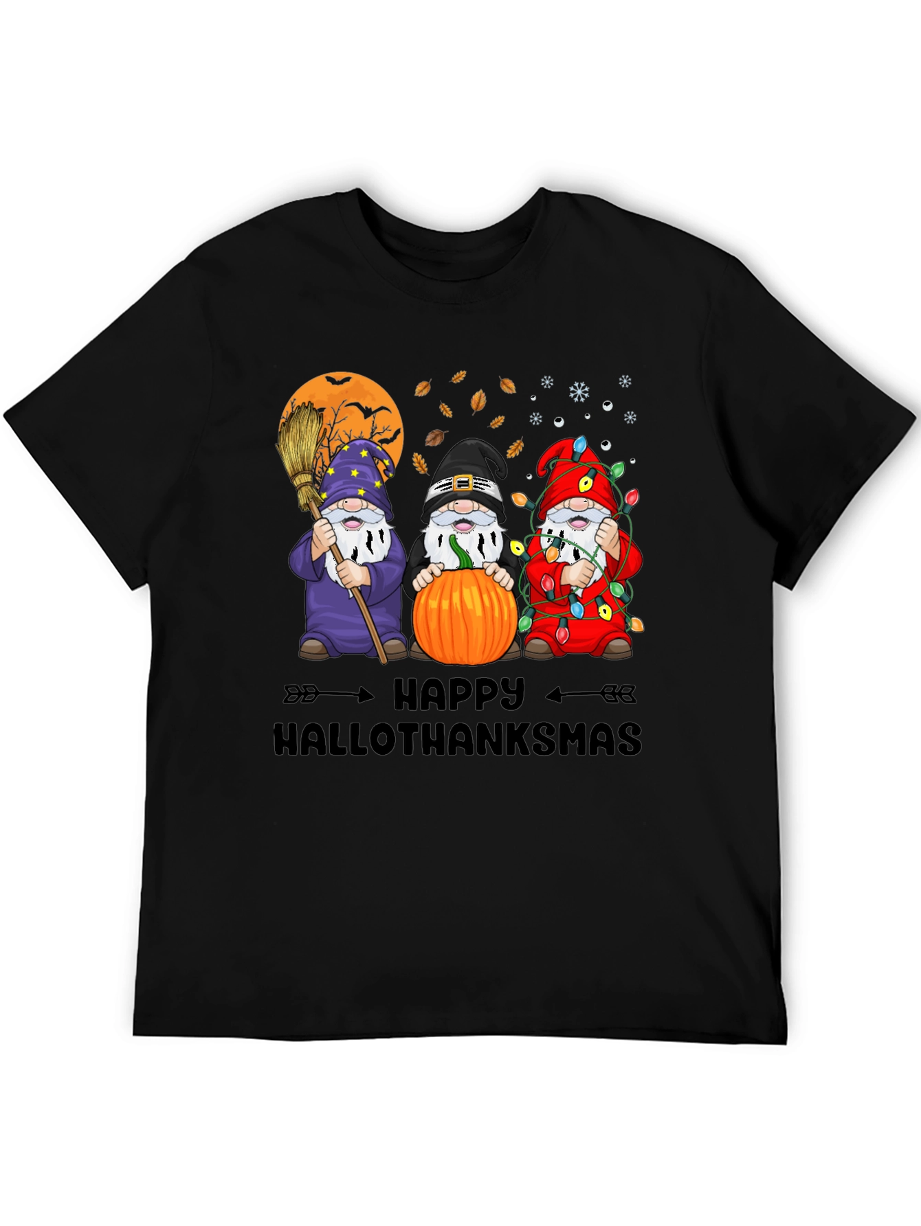 Happy Hallothanksmas Gnome Graphic T-Shirt