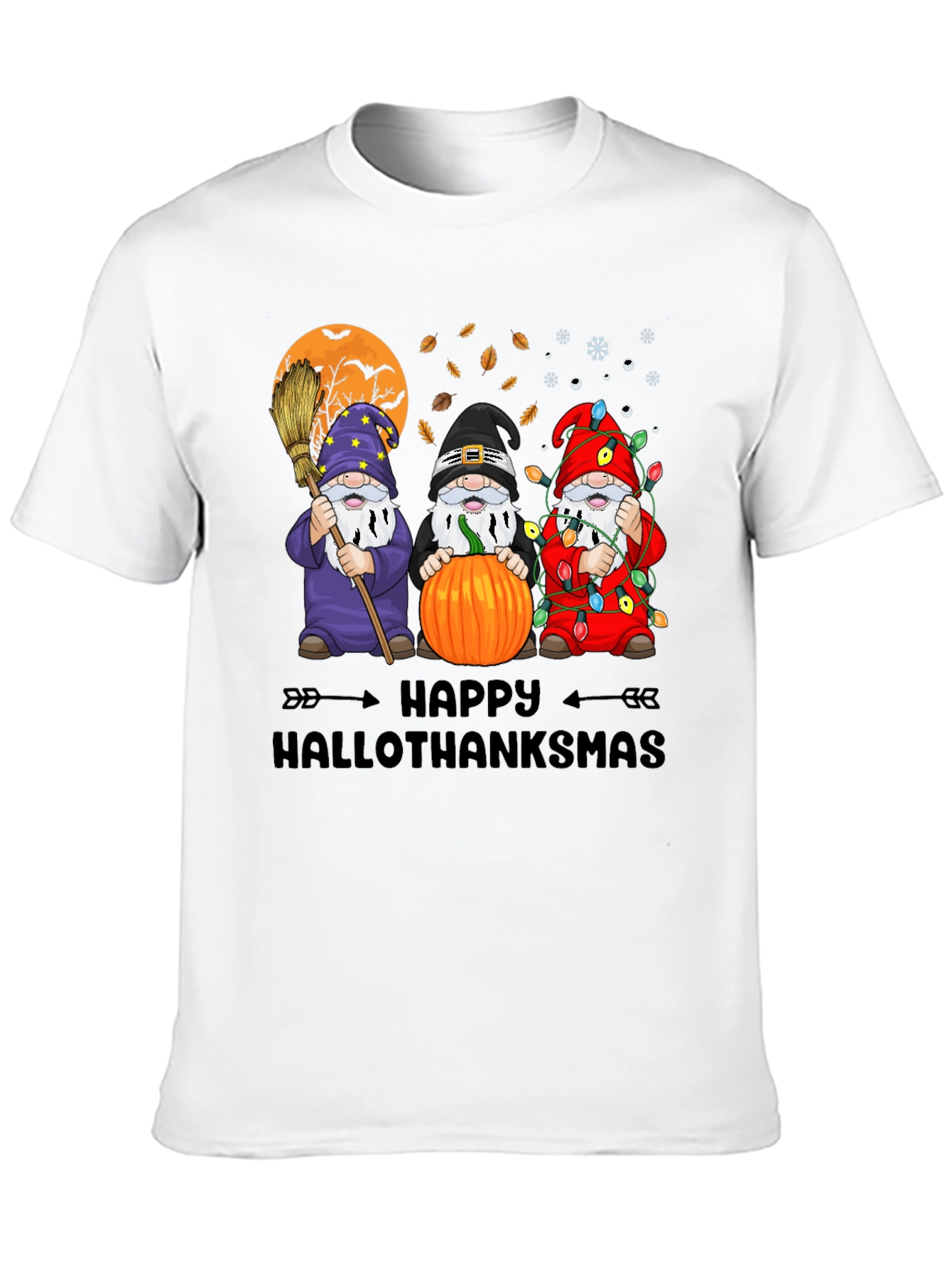 Happy Hallothanksmas Gnome Graphic T-Shirt