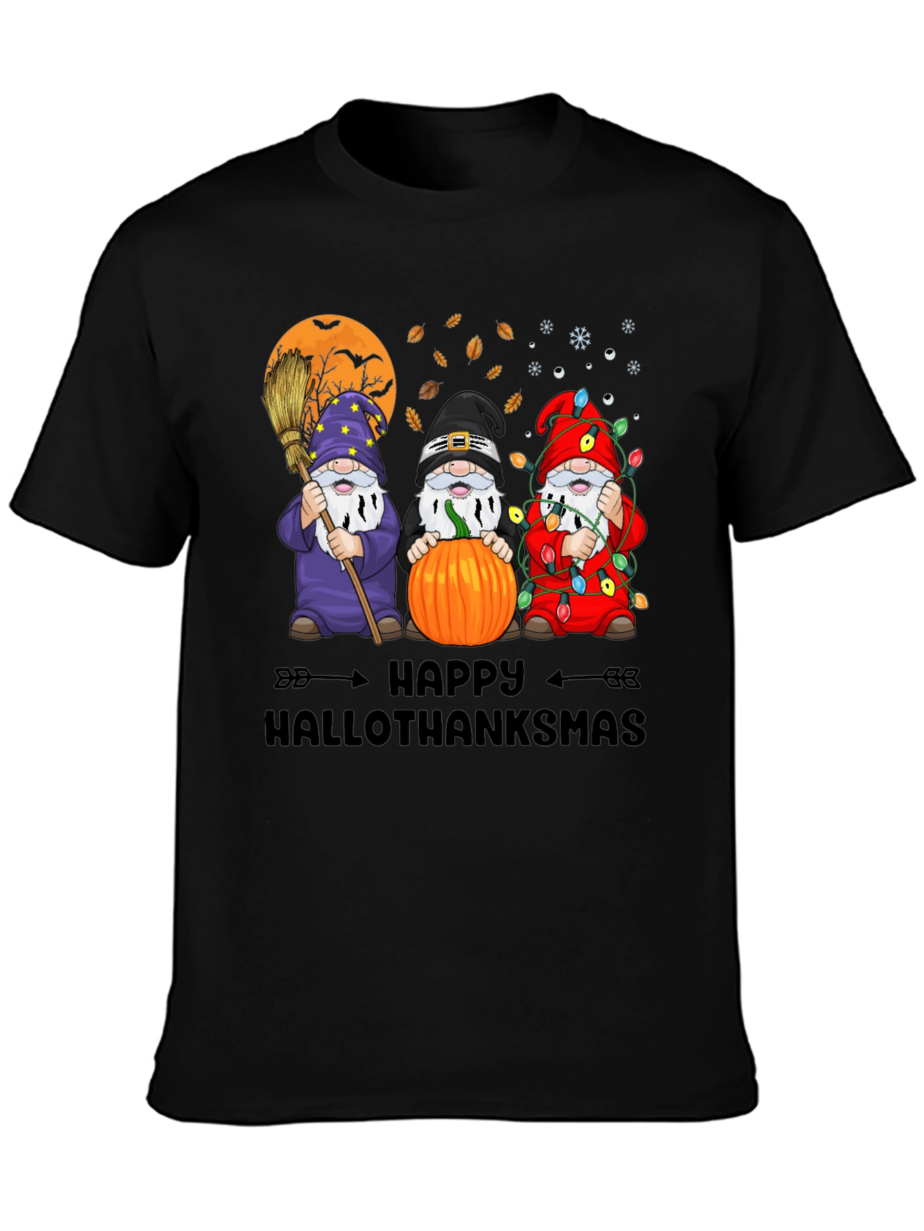 Happy Hallothanksmas Gnome Graphic T-Shirt