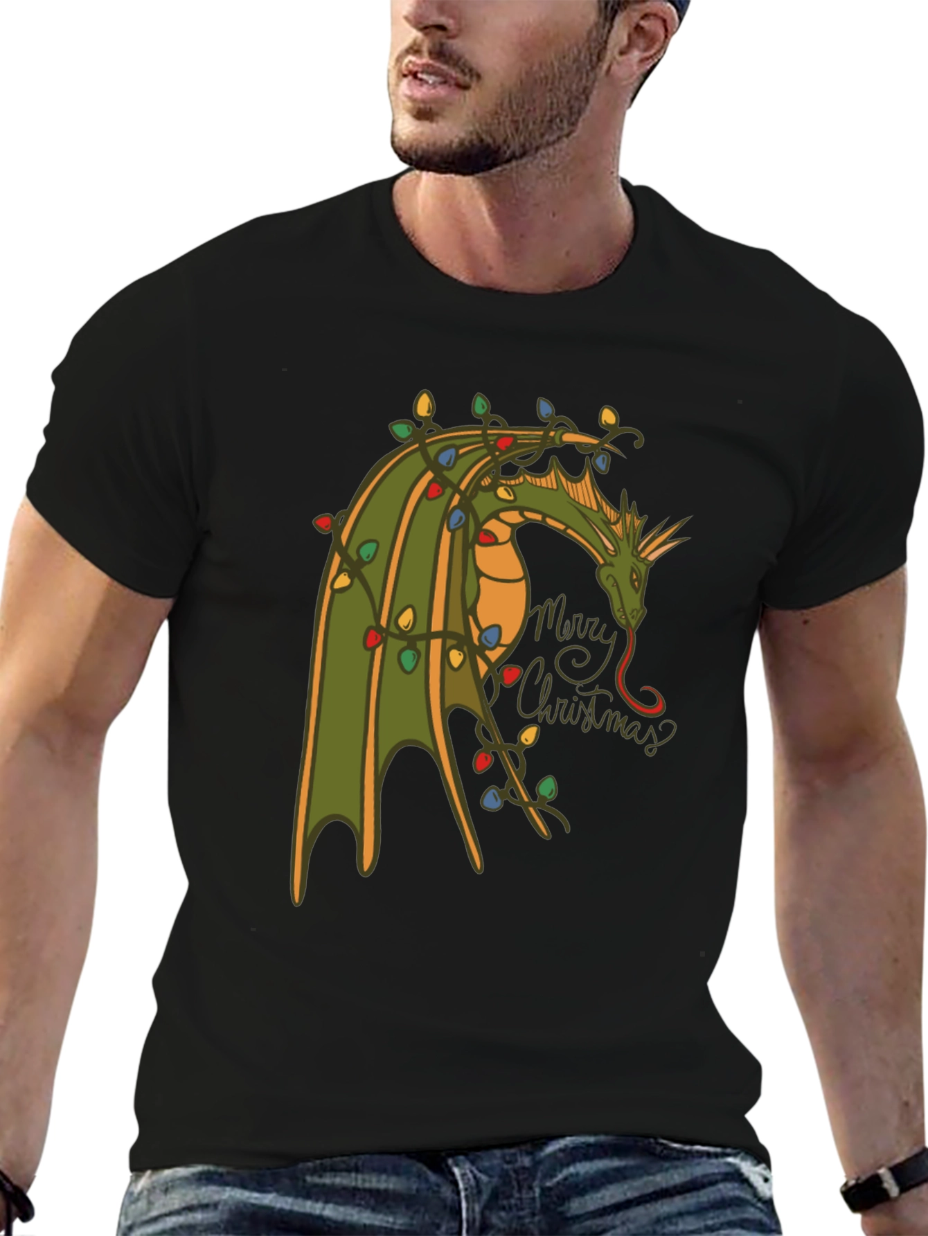 Dragon Merry Christmas T-Shirt - Holiday Tee