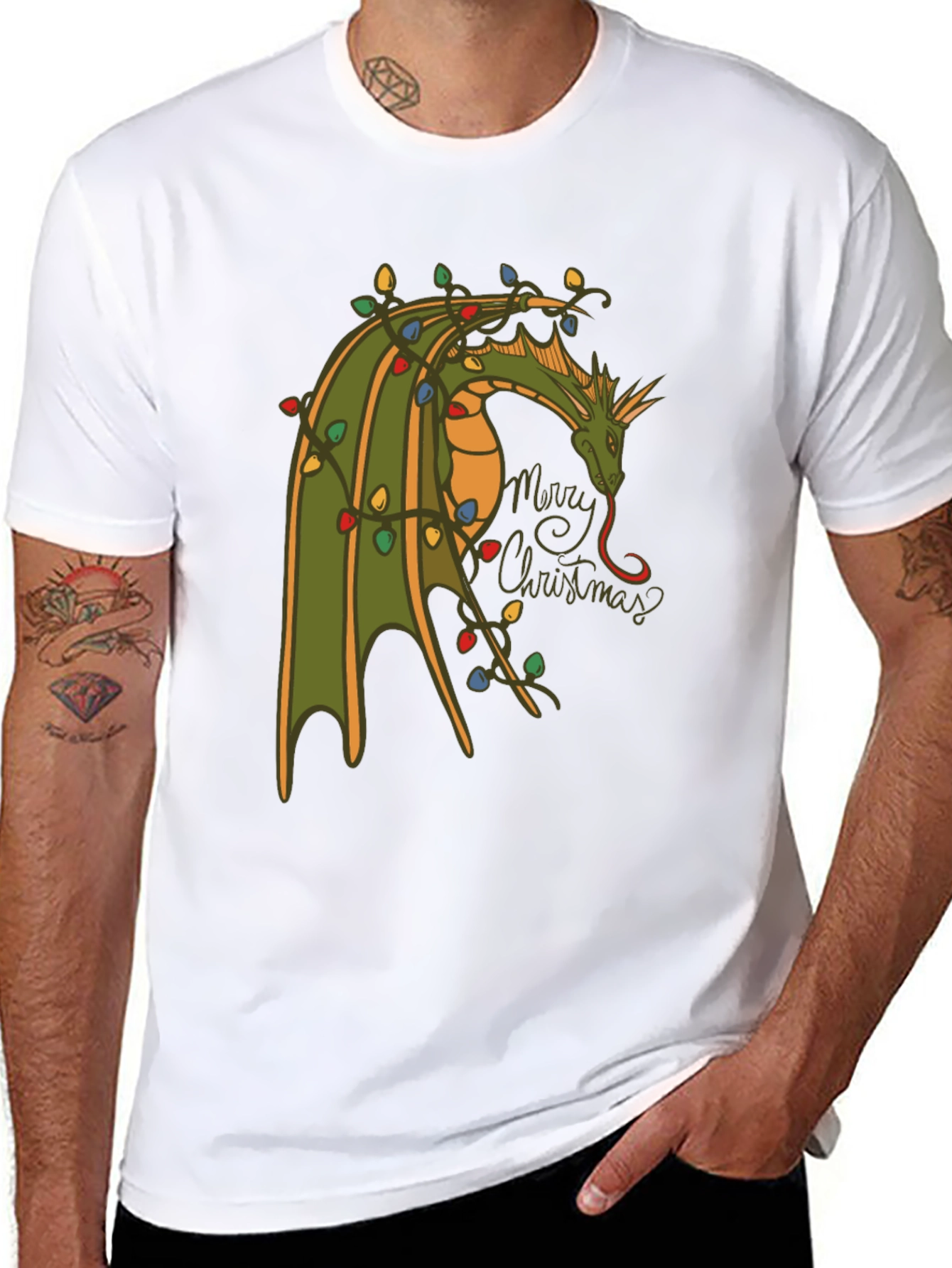 Dragon Merry Christmas T-Shirt - Holiday Tee