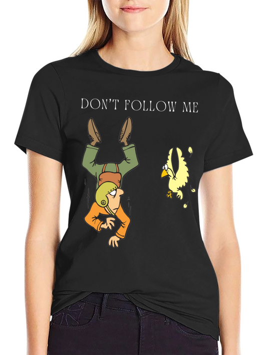 Dont Follow Me Upside Down Man Black T-Shirt