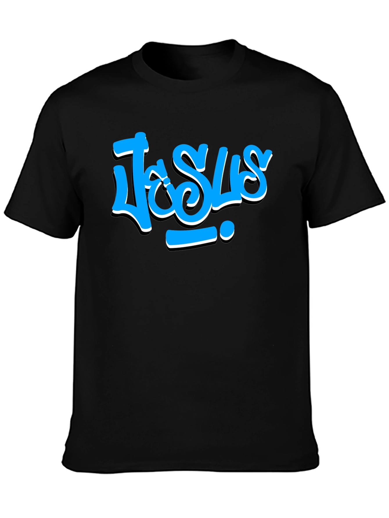 Jesus Graffiti Style T-Shirt - Casual Black Tee