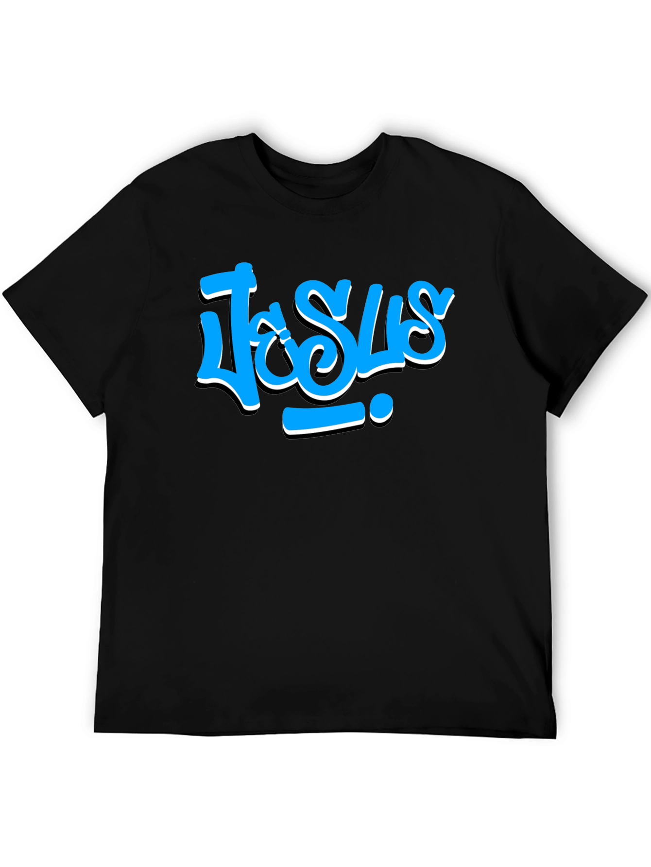 Jesus Graffiti Style T-Shirt - Casual Black Tee