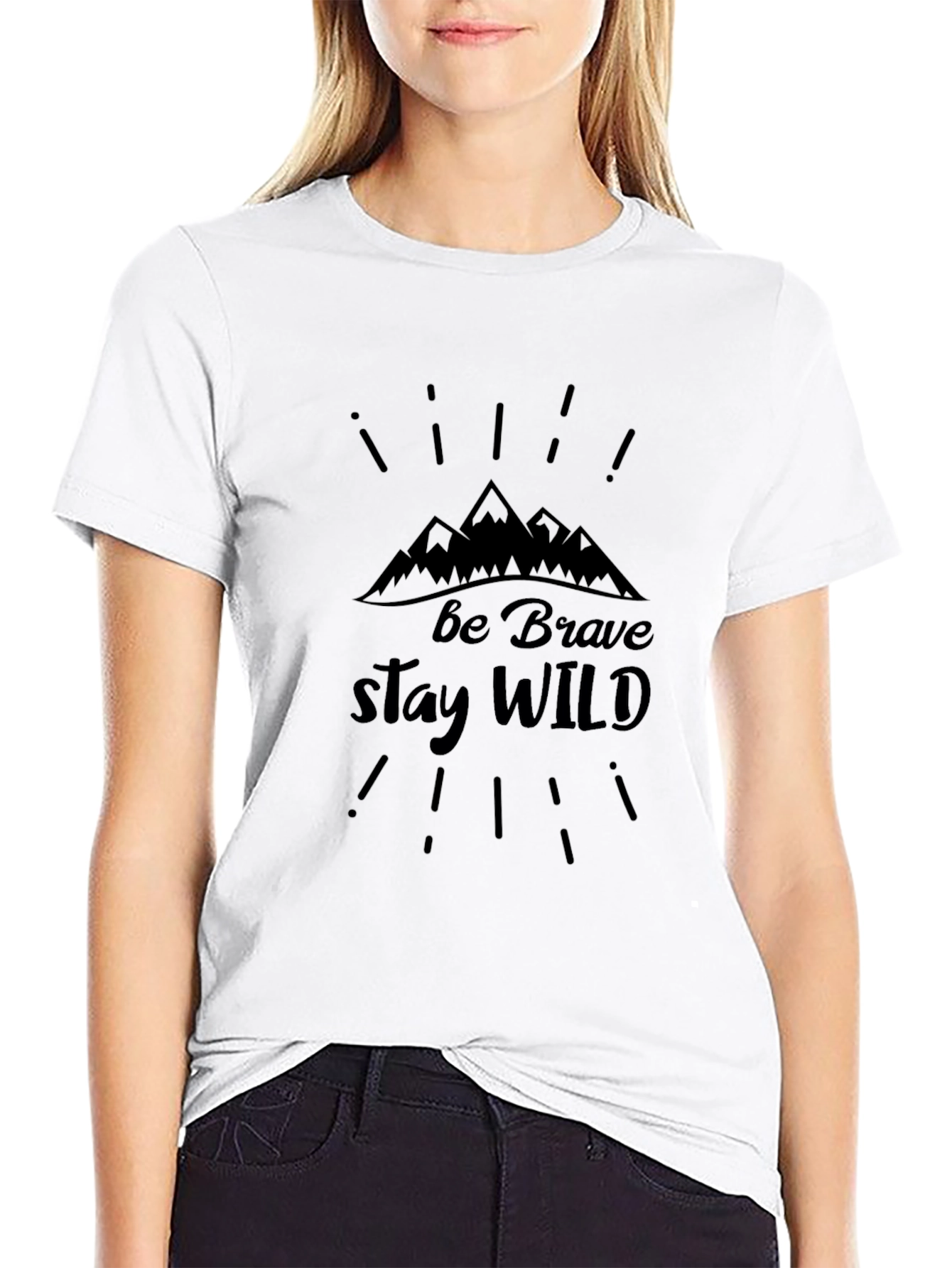 Be Brave Stay Wild Black Graphic Tee