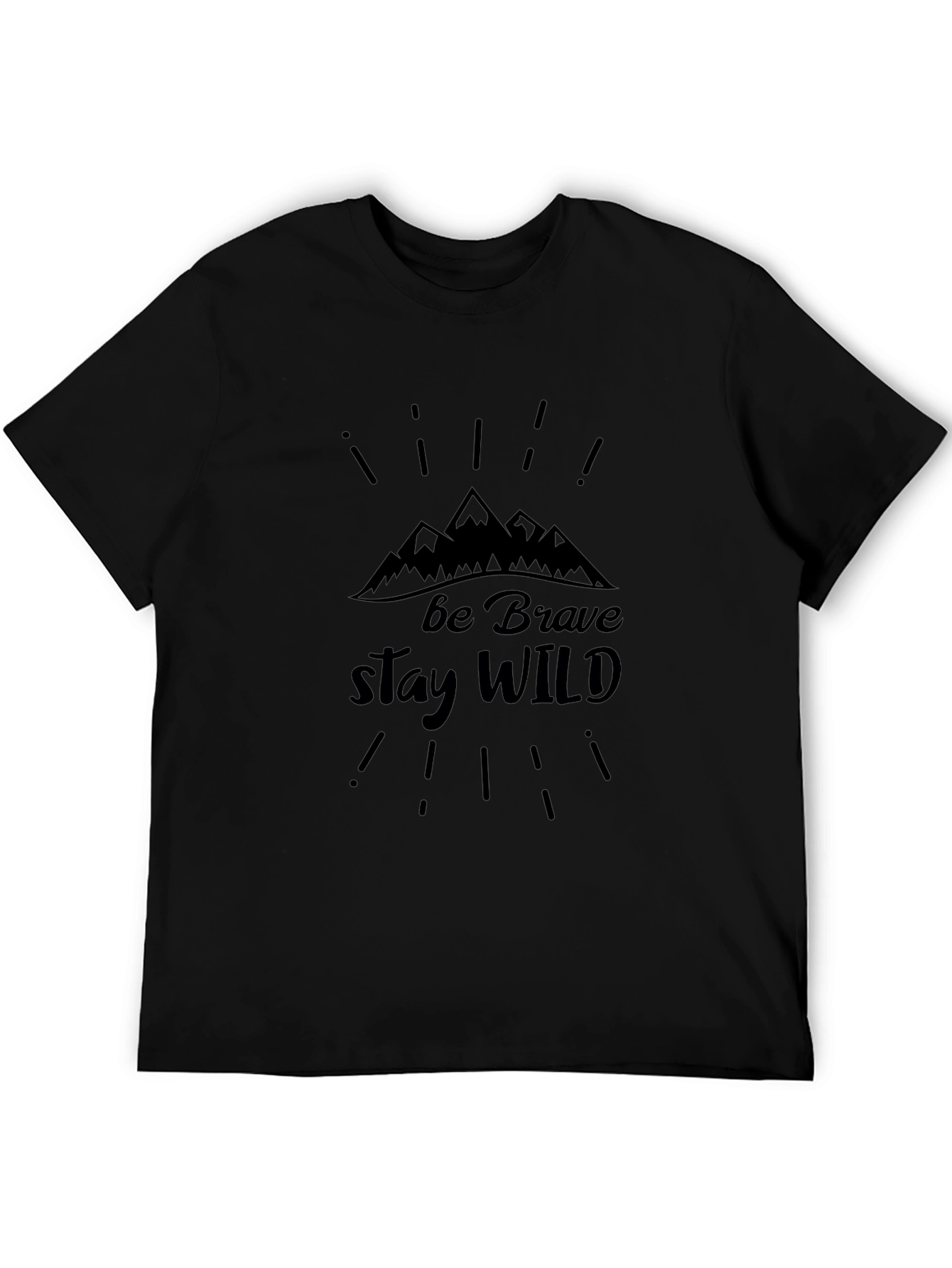 Be Brave Stay Wild Black Graphic Tee