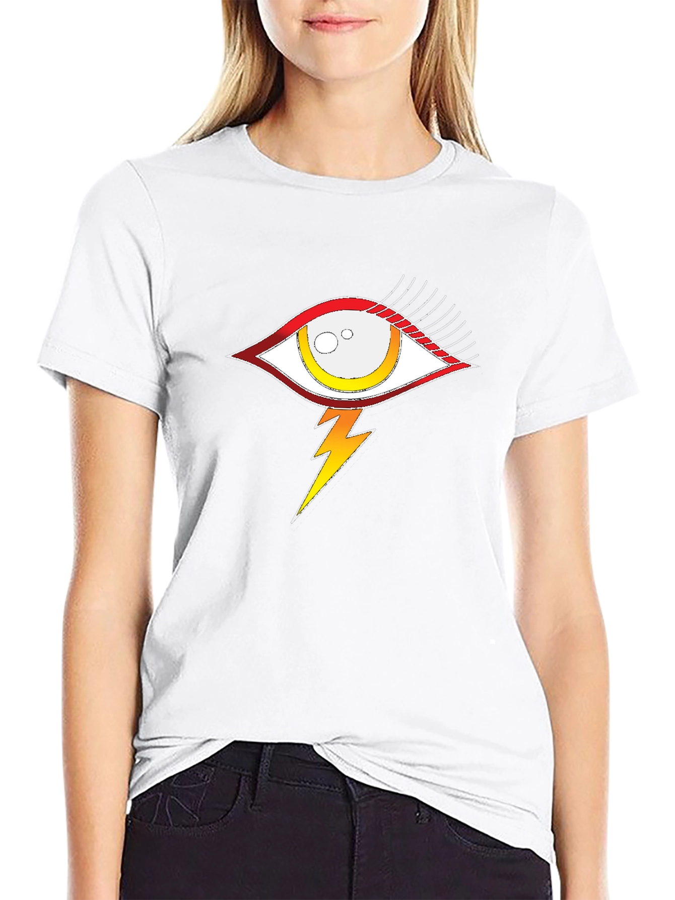 Eye and Lightning Bolt Graphic T-Shirt