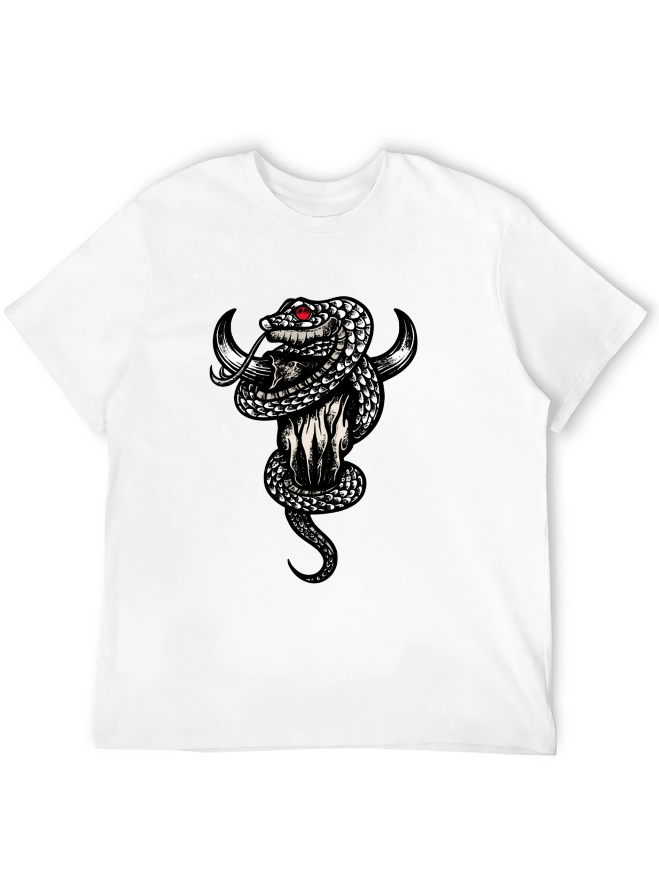 Skull & Snake Graphic Tee - Mens Black T-Shirt