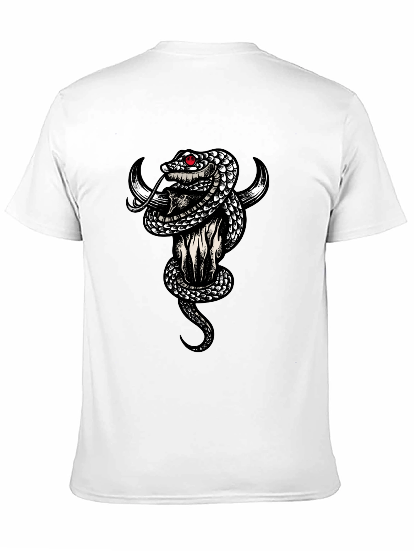 Skull & Snake Graphic Tee - Mens Black T-Shirt