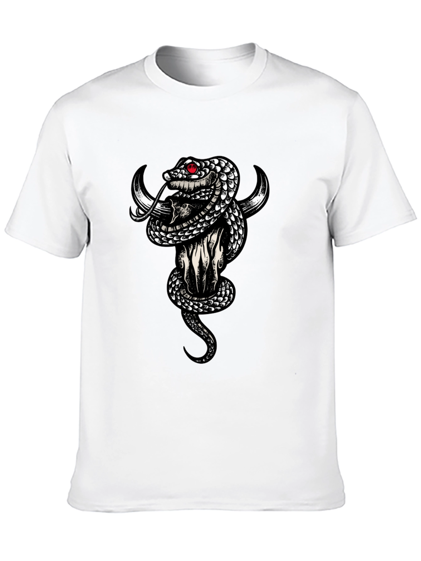 Skull & Snake Graphic Tee - Mens Black T-Shirt
