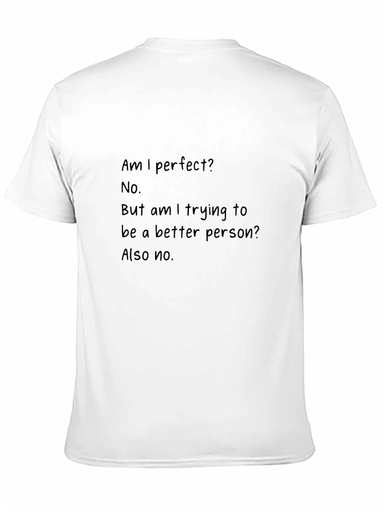 Humorous T-Shirt: Am I Perfect? No. Also No.