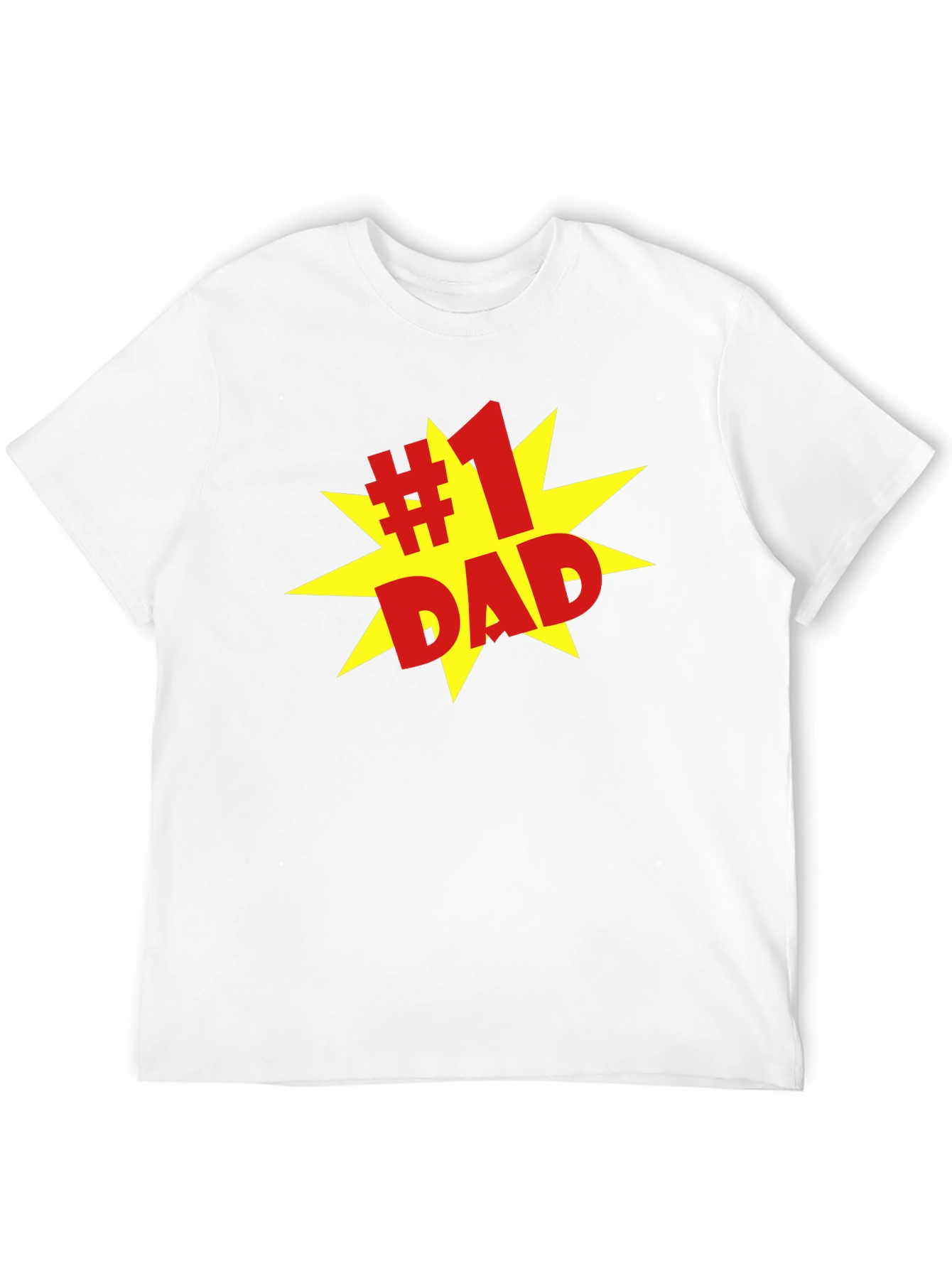 #1 Dad Graphic Print Crew Neck T-Shirt