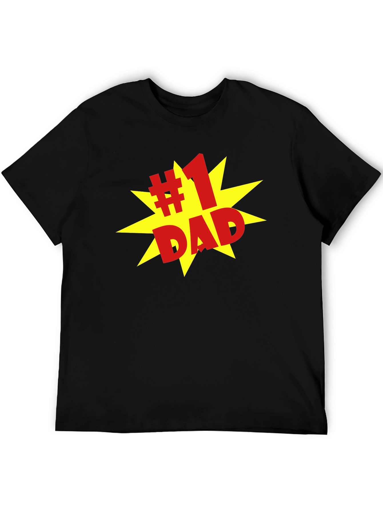 #1 Dad Graphic Print Crew Neck T-Shirt