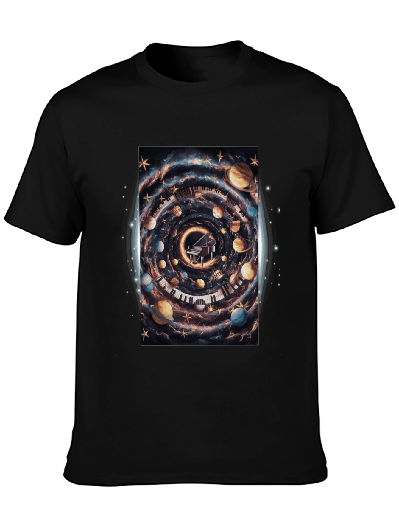 Cosmic Piano T-Shirt - Unique Music Lover Tee