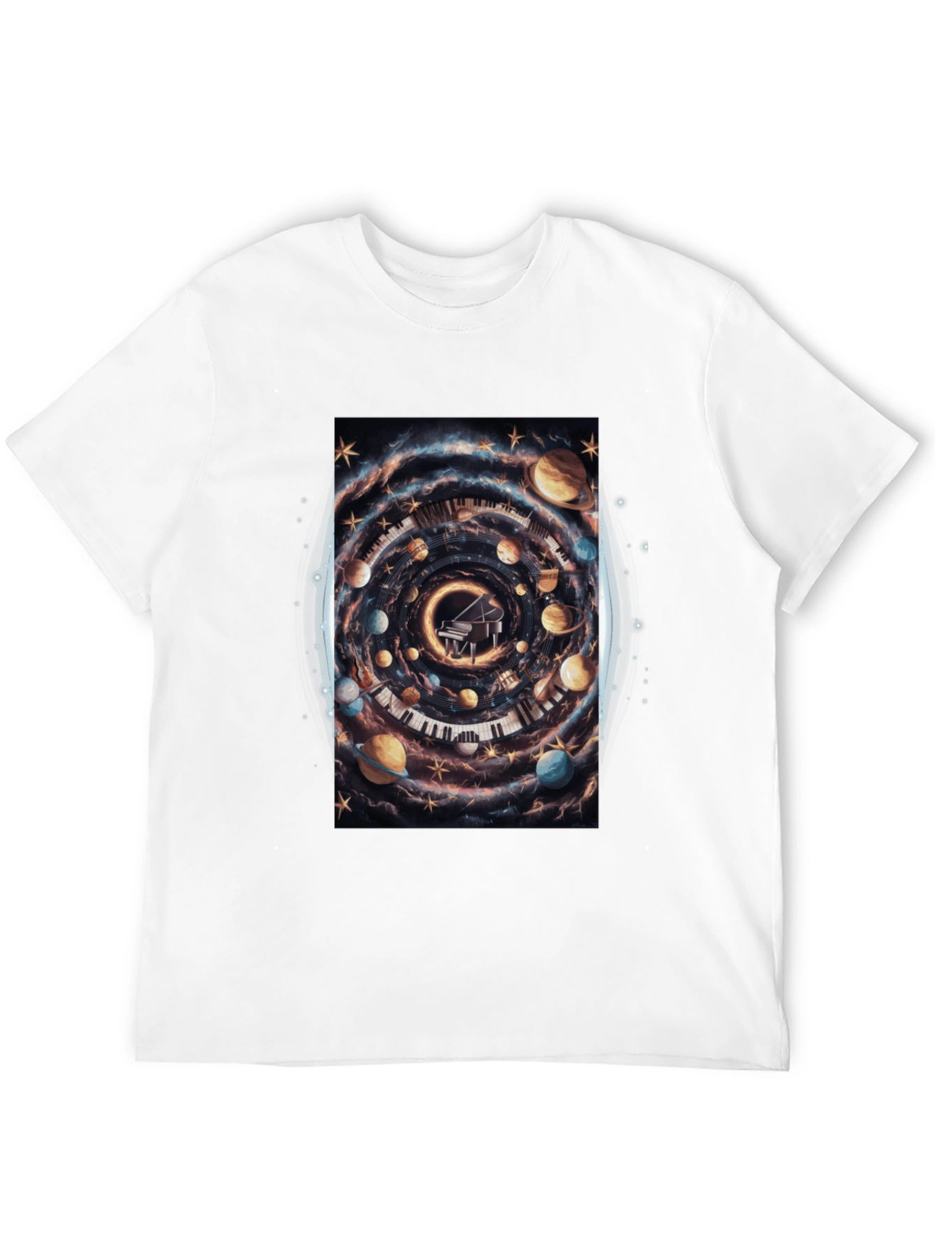 Cosmic Piano T-Shirt - Unique Music Lover Tee