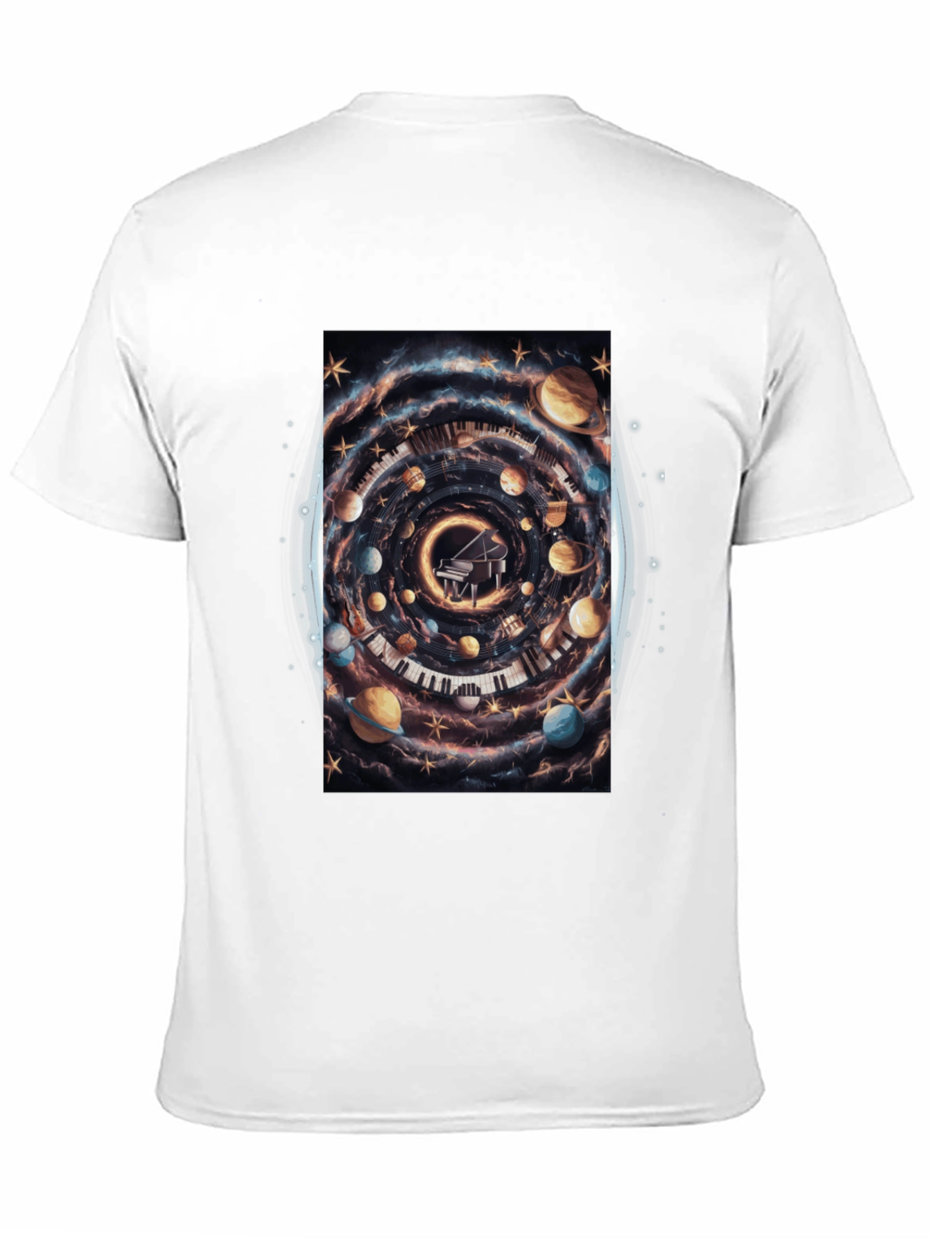 Cosmic Piano T-Shirt - Unique Music Lover Tee