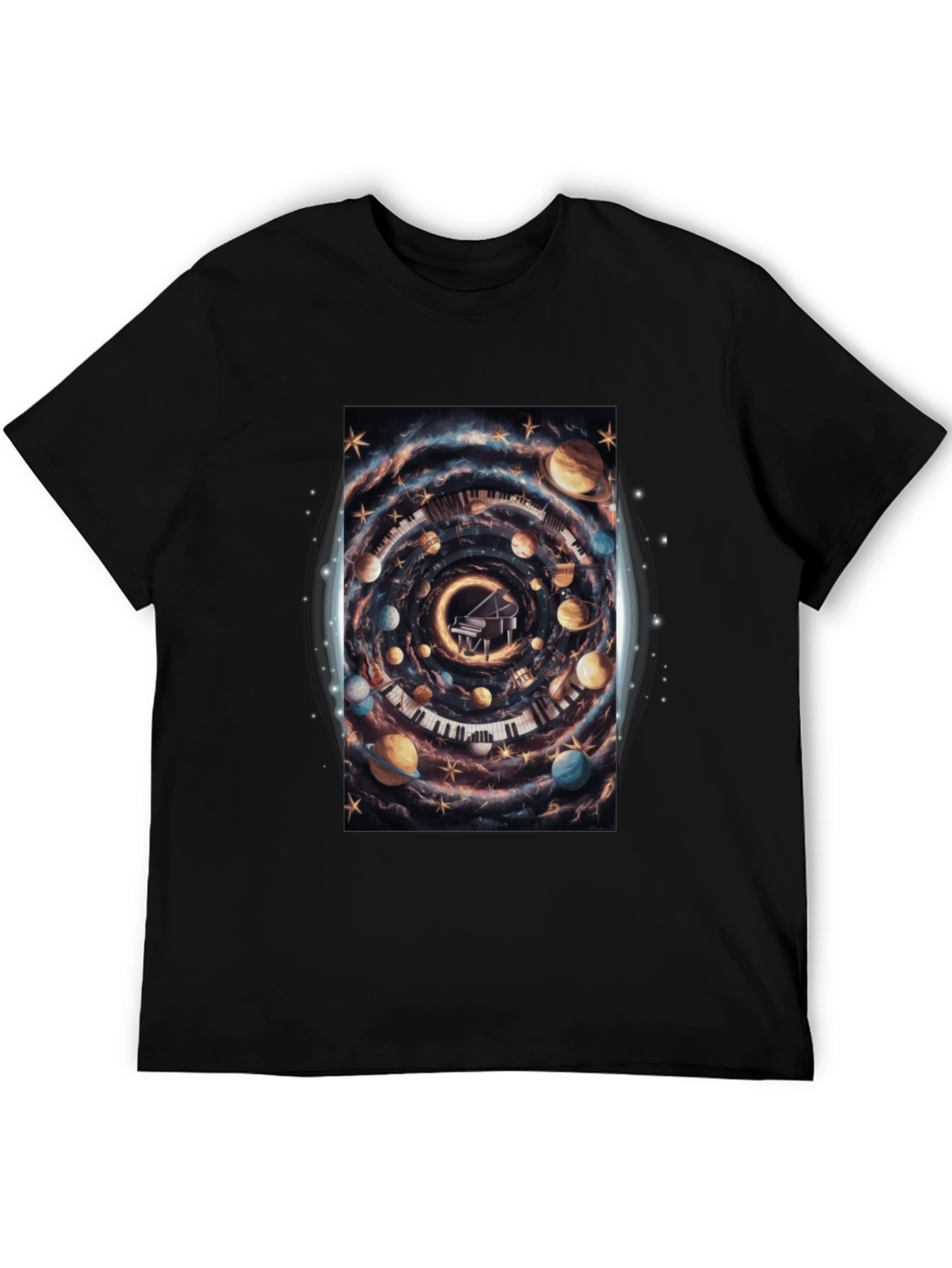 Cosmic Piano T-Shirt - Unique Music Lover Tee
