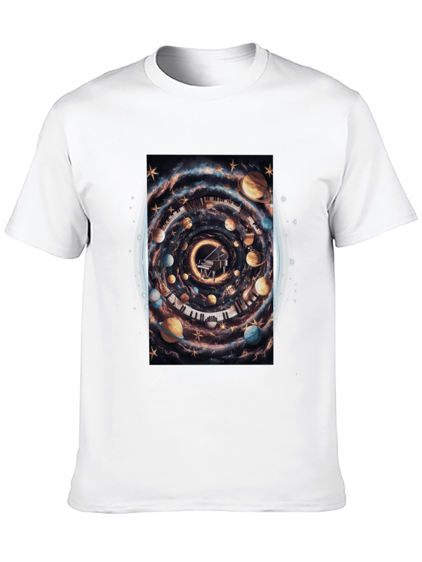 Cosmic Piano T-Shirt - Unique Music Lover Tee