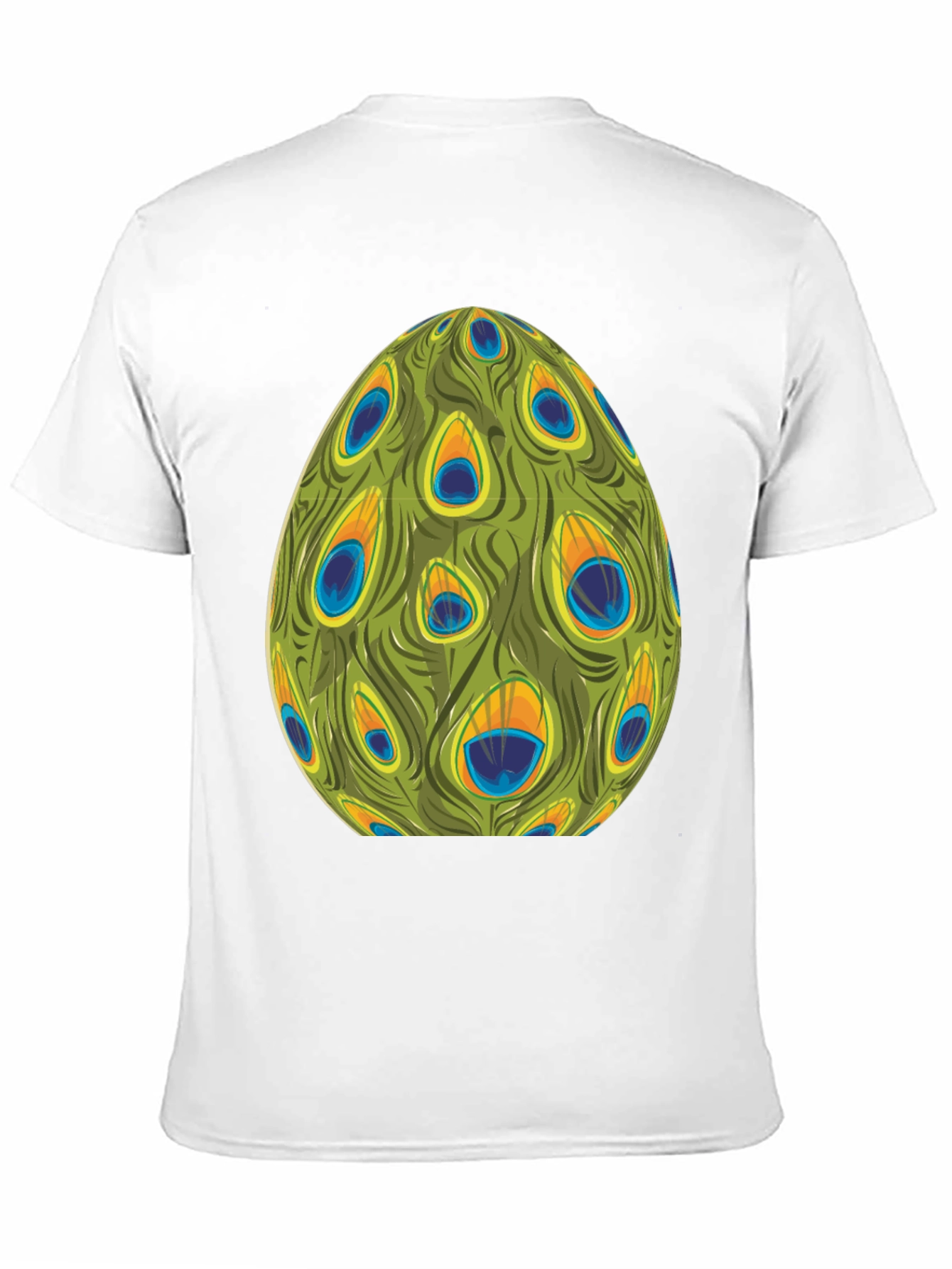 Peacock Feather Egg Graphic Tee - Unique Design