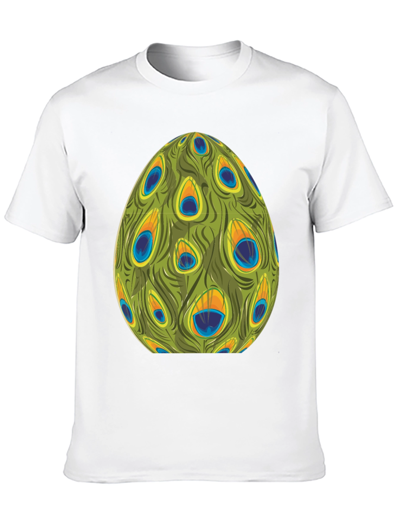 Peacock Feather Egg Graphic Tee - Unique Design