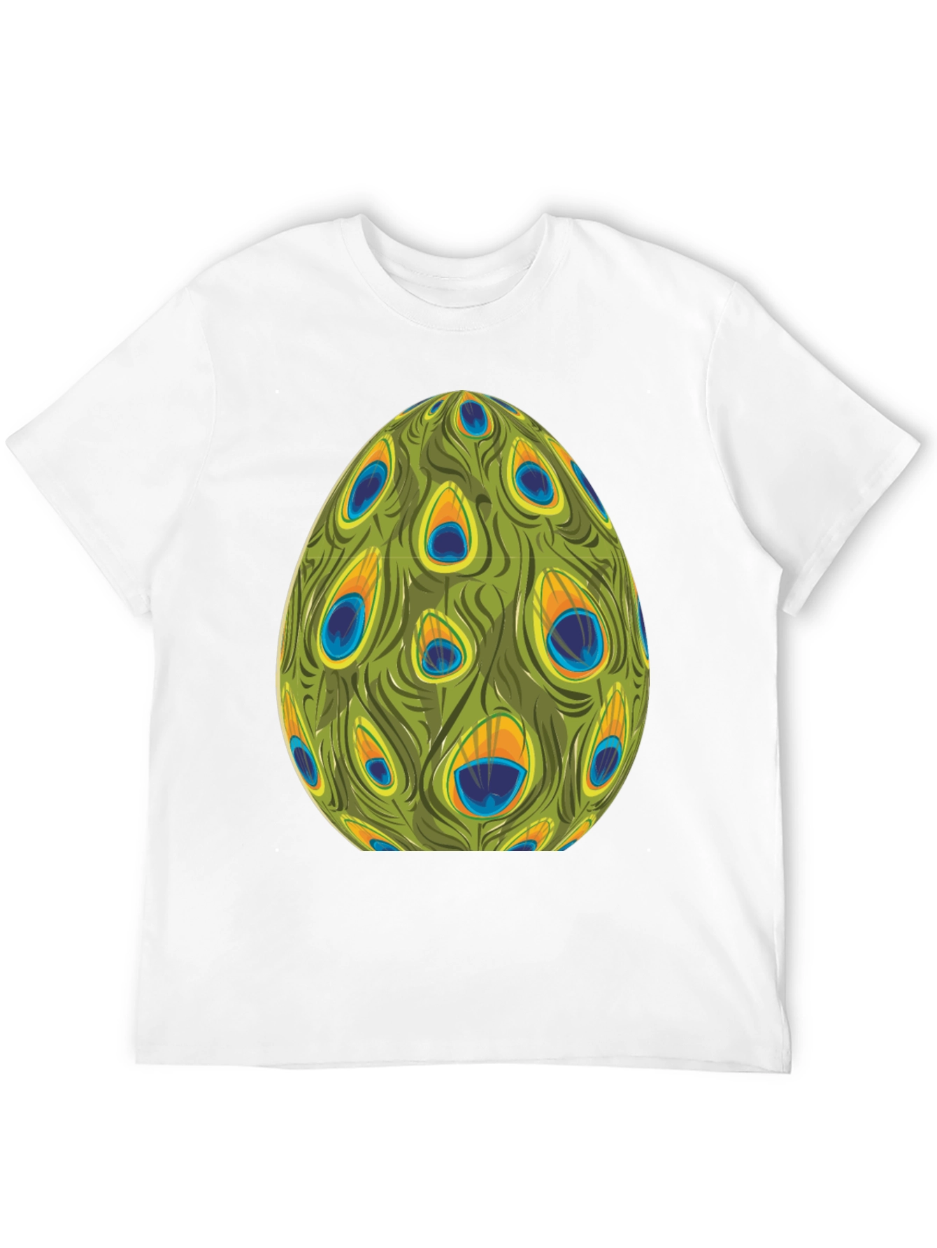 Peacock Feather Egg Graphic Tee - Unique Design