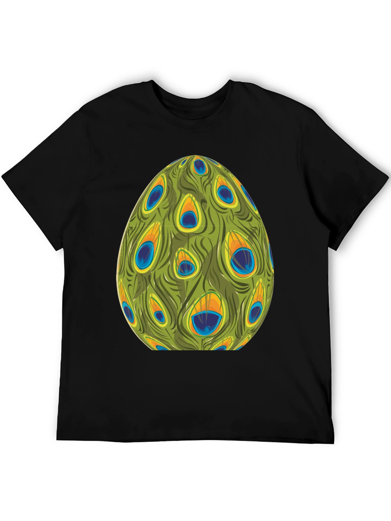 Peacock Feather Egg Graphic Tee - Unique Design