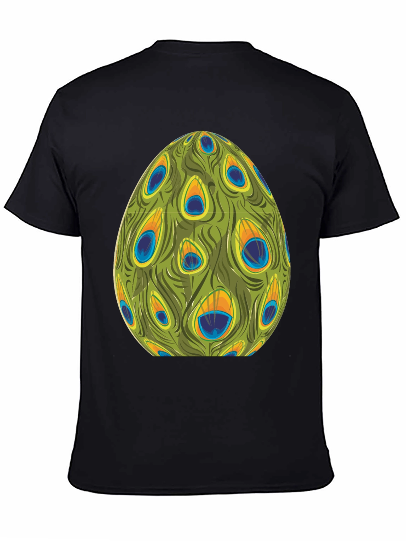 Peacock Feather Egg Graphic Tee - Unique Design