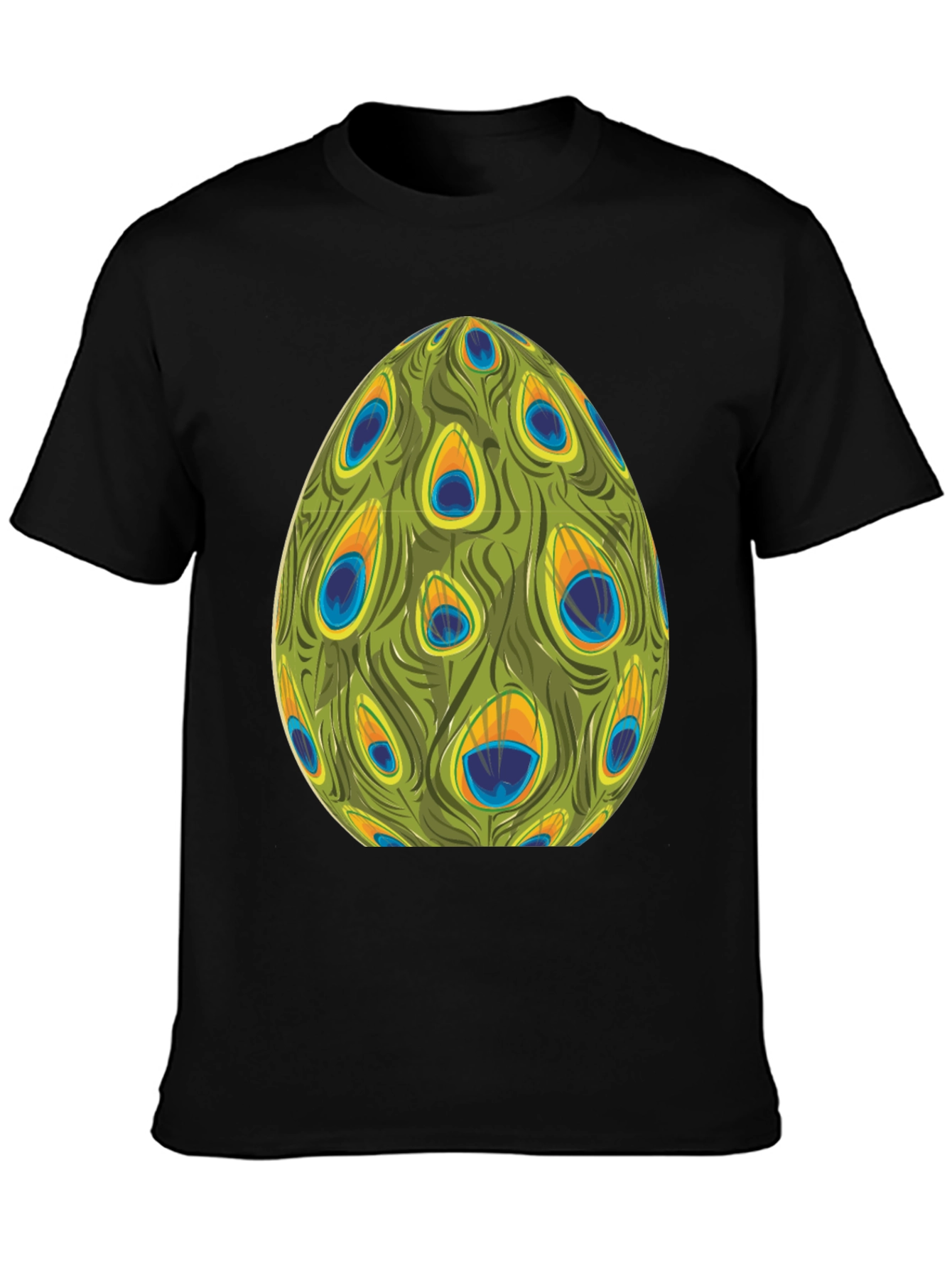 Peacock Feather Egg Graphic Tee - Unique Design
