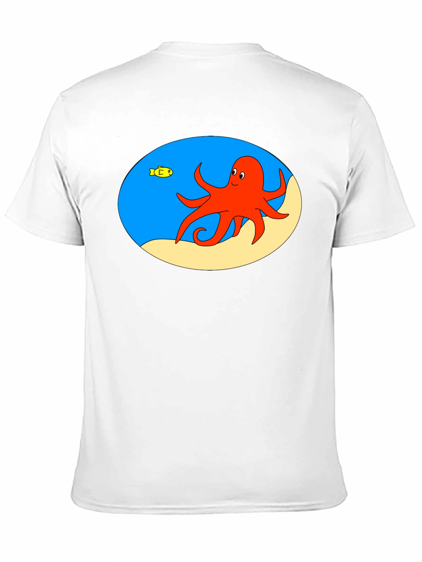 Cartoon Octopus Black T-Shirt