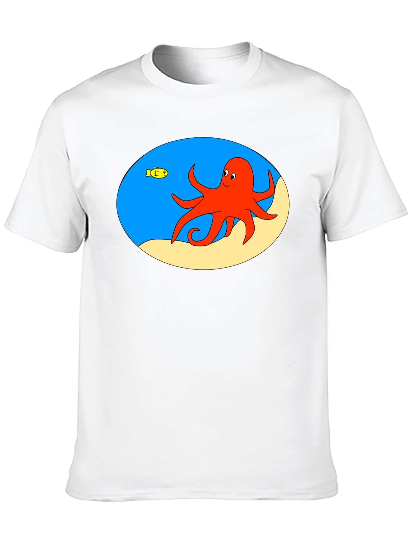 Cartoon Octopus Black T-Shirt