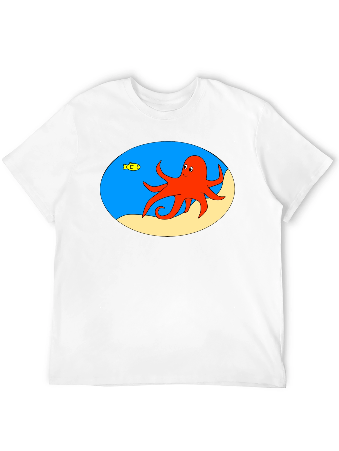 Cartoon Octopus Black T-Shirt