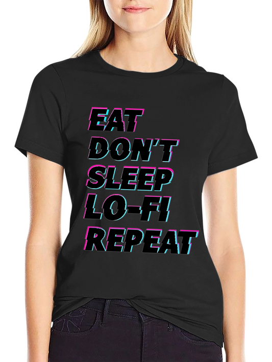 Eat Dont Sleep Lo-Fi Repeat Black Graphic Tee