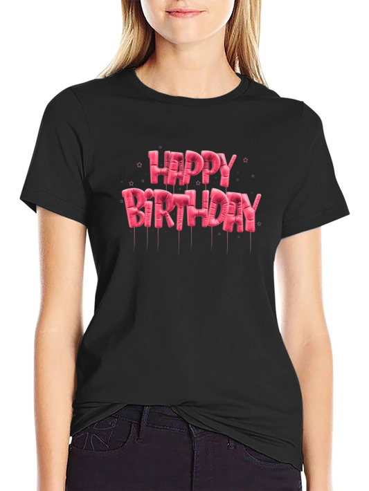Happy Birthday Balloon Lettering T-Shirt