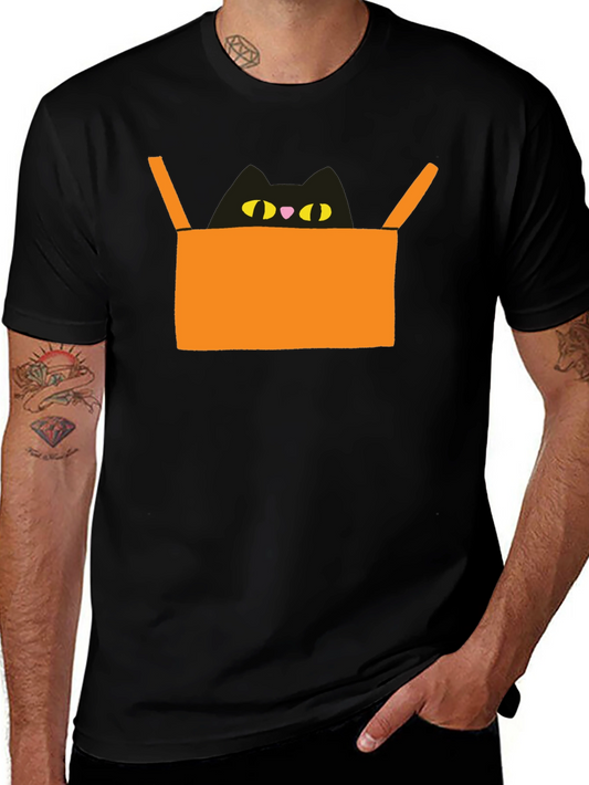 Cat in Box Graphic Tee - Unique Design